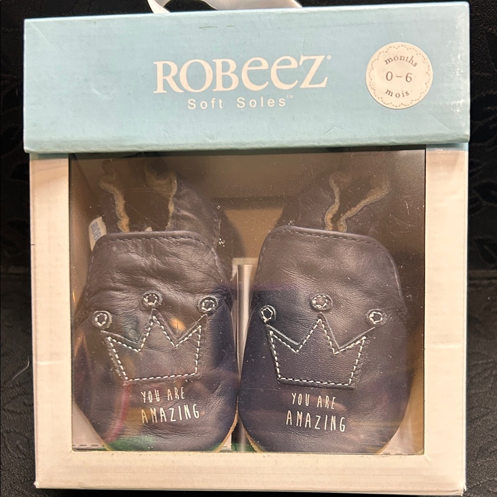 Robeez Soft Soles Baby Shoes - Navy Blue